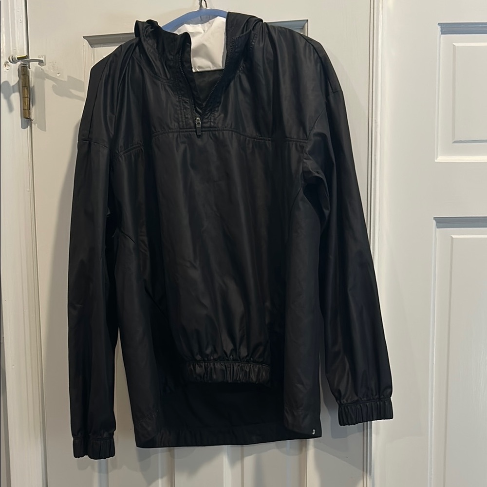 Fabletics Black Windbreaker Hoodie Jacket